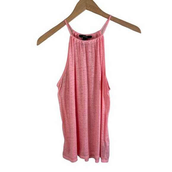 FOREVER 21 Women's Burn Out Halter Tank Top Pink XS Coquette Summer Fairy Ballet - Picture 2 of 9